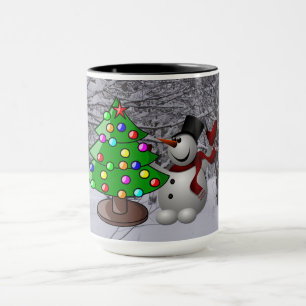 Arbre de Noël, Snowman, Snow Scene Combo Mug