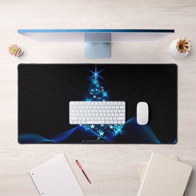 arbre de Noël stylisé SlipperyJoe bleu brillant s (Bureau 1)