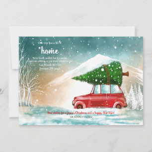 Arbre de Noël sur le toit de la voiture Faire-part