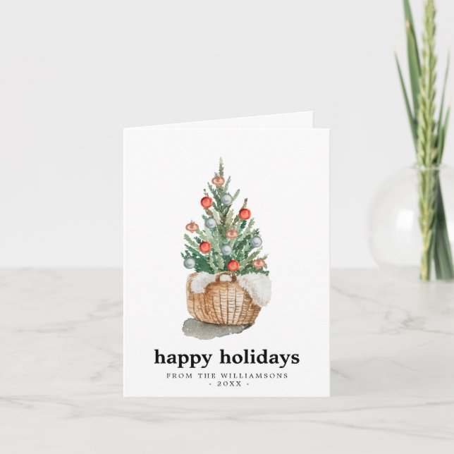 Arbre de Noël traditionnel Bonne Carte de Vacances (Devant)