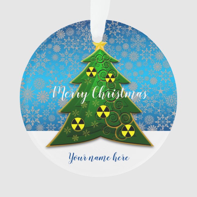Arbre de Noël vert avec symboles de rayonnement (devant)