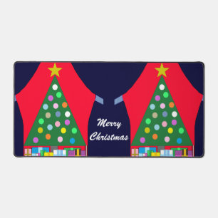 Arbre de Noël vert et Draps bleus :