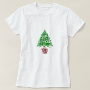 Arbre de Noël vert rouge T-Shirt de fêtes 2017