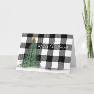 Arbre de Noël vert sur carte plaid