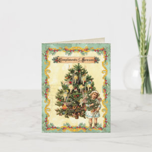 Arbre de Noël Vintage, sainte et carte d'ange