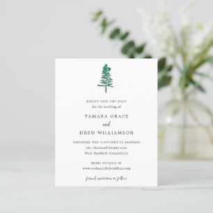 Arbre de pin rustique mariage moderne carte de sau