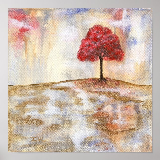 Arbre de souhaits Beaux art Impression de la peint (Devant)