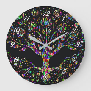 Arbre De Verre De Faux Arbre De Prospérité Horloge