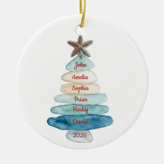 Arbre de verre de mer côtier Ornement de famille p