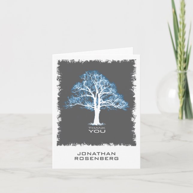 Arbre de vie Barre Mitzvah Carte de remerciements  (Devant)