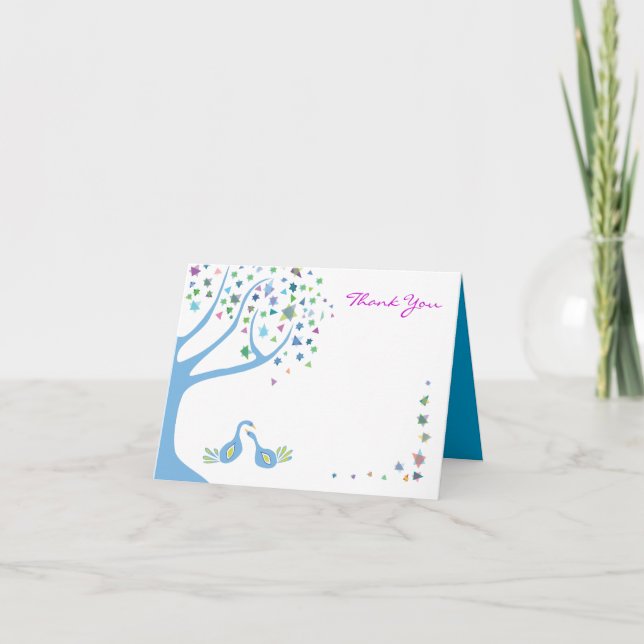 ARBRE DE VIE Bat mitzvah Carte de remerciements pl (Devant)