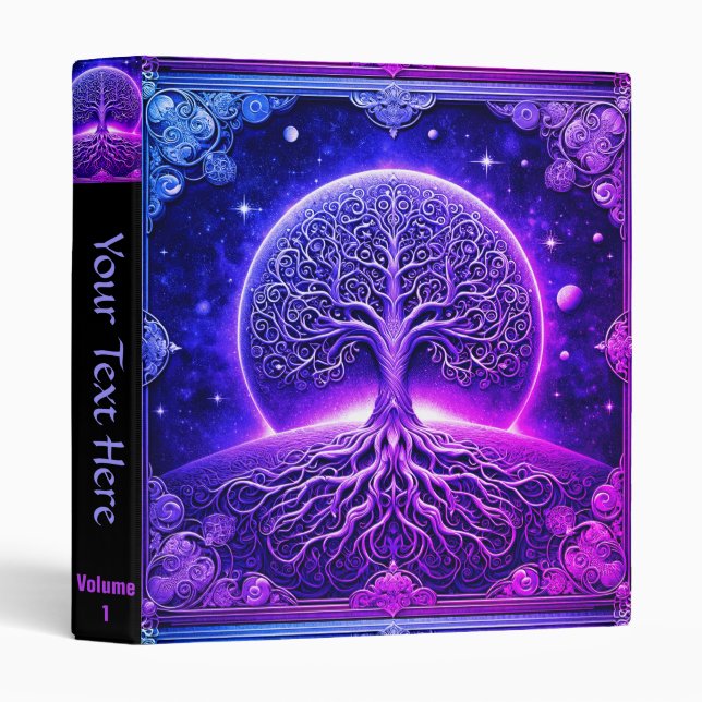 Arbre de vie Classeur intérieur lumière 3 anneau (Devant/Côté)