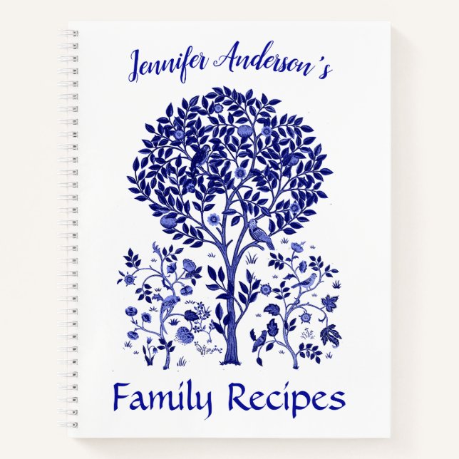 Arbre de vie, Cobalt Blue Recette Carnet (Devant)