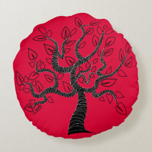 Arbre de vie Coussin rouge rond - Choisir les coul