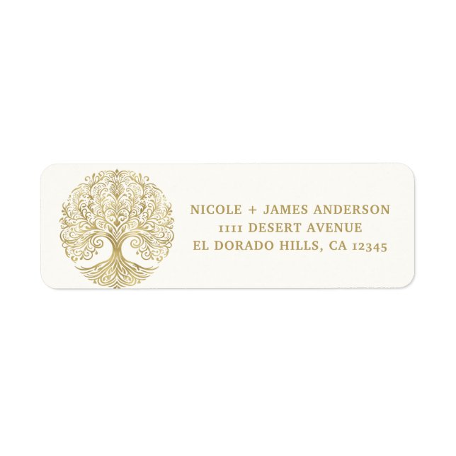 Arbre de vie Cream & Gold Celtic Mariage (Devant)
