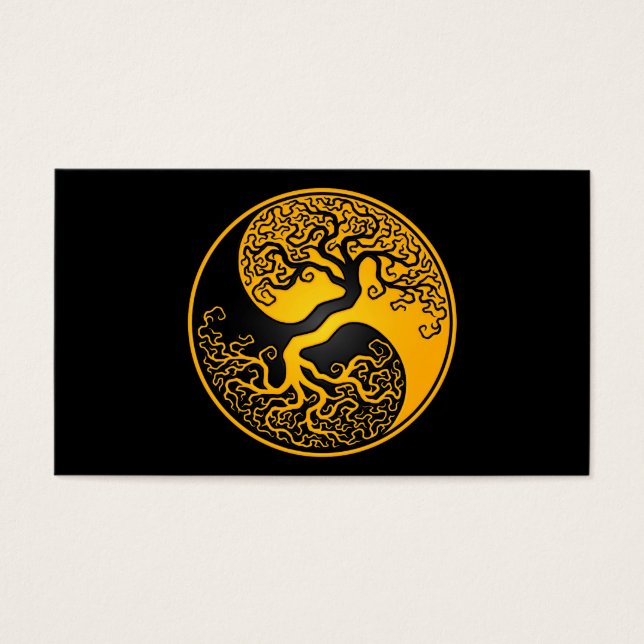 Arbre de vie jaune et noir Yin Yang (Devant)