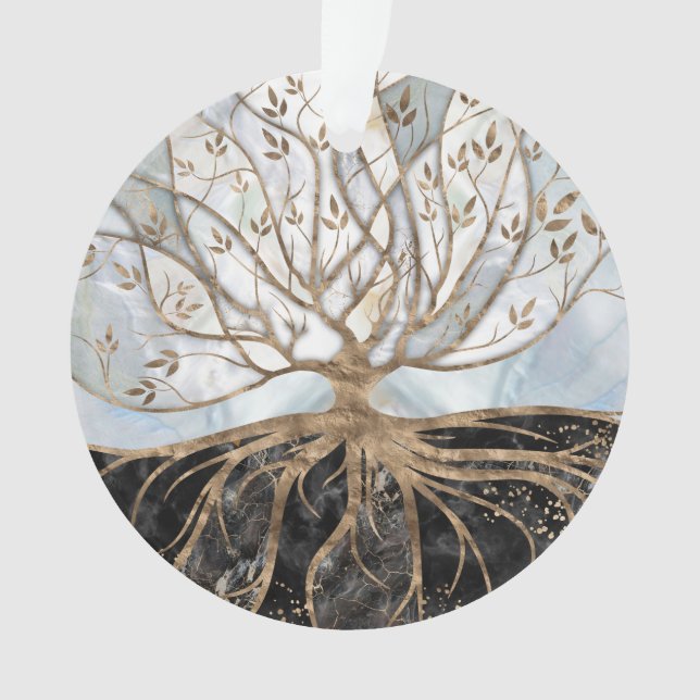 Arbre de vie - Le marbre perle, or et noir (devant)