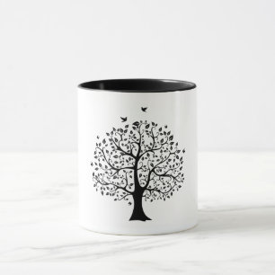 Arbre de vie Mug noir et blanc pour une bonne sant