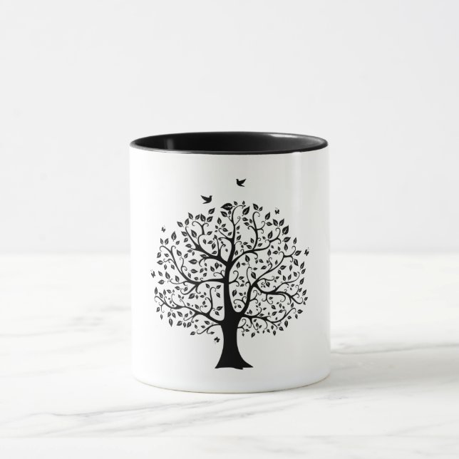 Arbre de vie Mug noir et blanc pour une bonne sant (Centre)