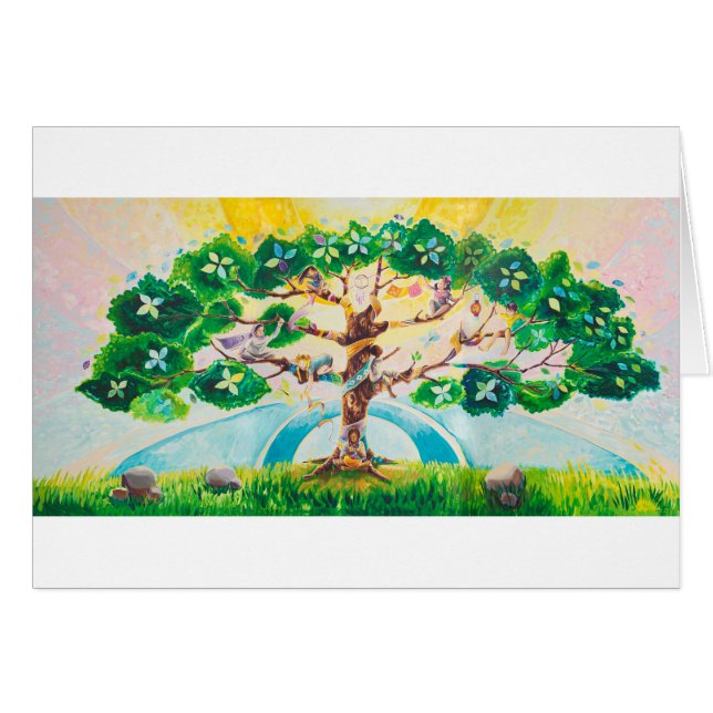 Arbre de vie multiculturel - Été | Carte blanche (Devant horizontal)