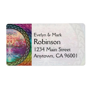 Arbre de vie paisible en arc-en-ciel