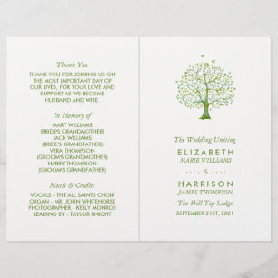 Arbre de vie, programme de mariage élégant
