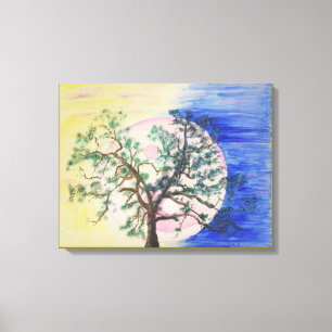 Arbre de Yin Yang de copie de toile de la vie