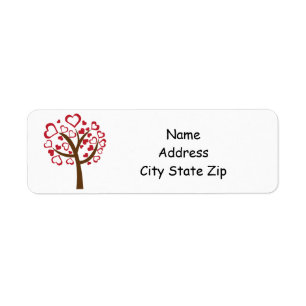 **ARBRE DES COEURS** ÉTIQUETTE D'ADRESSE DE RETOUR