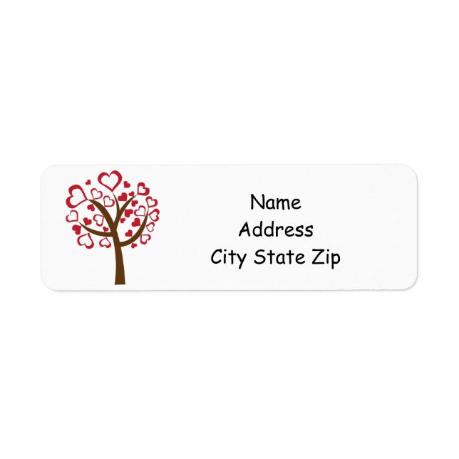 **ARBRE DES COEURS** ÉTIQUETTE D'ADRESSE DE RETOUR (Devant)
