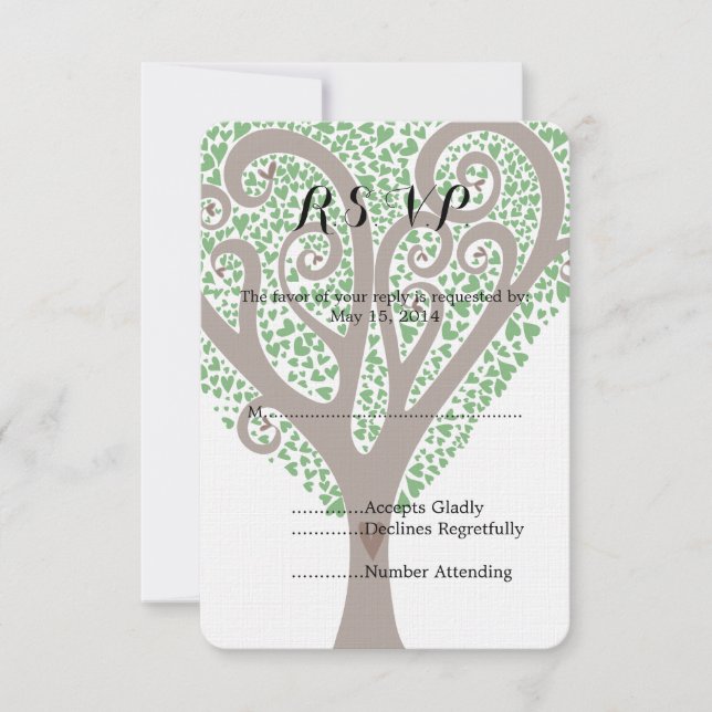 Arbre des coeurs mariage RSVP (Devant)