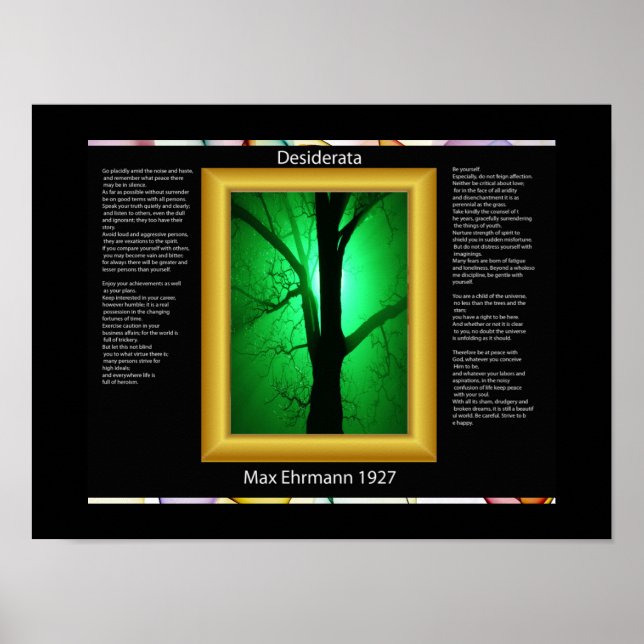 Arbre DESIDERATA En Posters Verts (Devant)