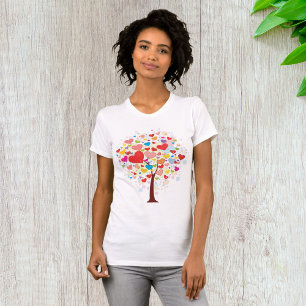 Arbre En Forme De Coeur T-shirt Femme Feuille