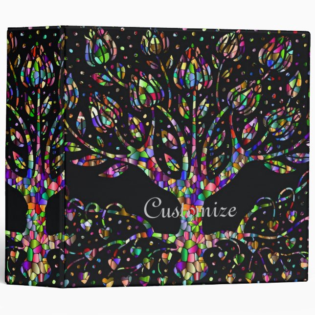 Arbre en verre souillé de Faux de classeur de (Devant/Côté)