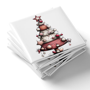 Arbre étoilé rose fantaisiste Magnet de Noël