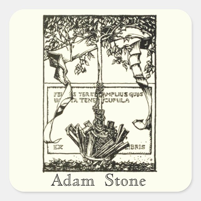 Arbre Ex Libris avec Sticker en ruban (Devant)