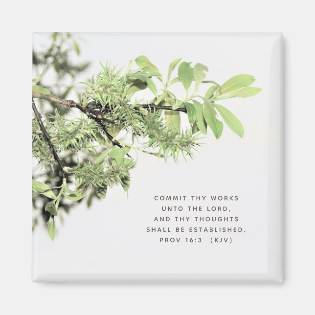 Arbre Feuille Photo Bible Verse Magnet (Devant)