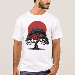 Arbre foncé de style manga avec T-shirt Soleil Rou