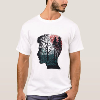 arbre homme forêt art T-Shirt