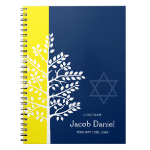 Arbre jaune de marine de livre d'invité de Mitzva