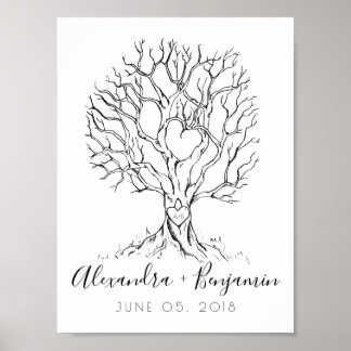 Arbre mariage Empreinte Empreinte Livre d'or Main 