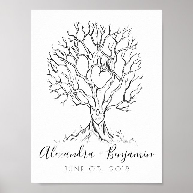 Arbre mariage Empreinte Empreinte Livre d'or Main  (Devant)