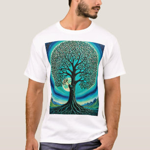 Arbre mystique de la vie T-shirt lune