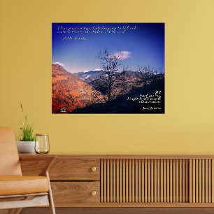 Arbre, nuage, montagnes avec citations Poster