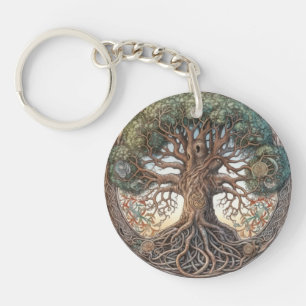 Arbre païen de vie Porte - clé acrylique