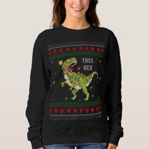 Arbre Rex Trex Dinosaur Léger laide de Noël Sweat