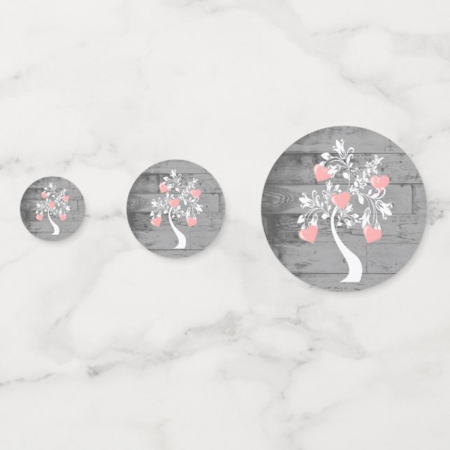 Arbre rose des Coeurs Table Mariage Confetti (Devant)