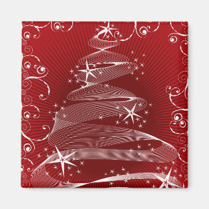 Arbre rouge abstrait de X'mas et aimant de