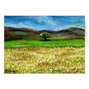 ARBRE SOLITAIRE DANS LE CHAMP DE FLEURS JAUNES, TO