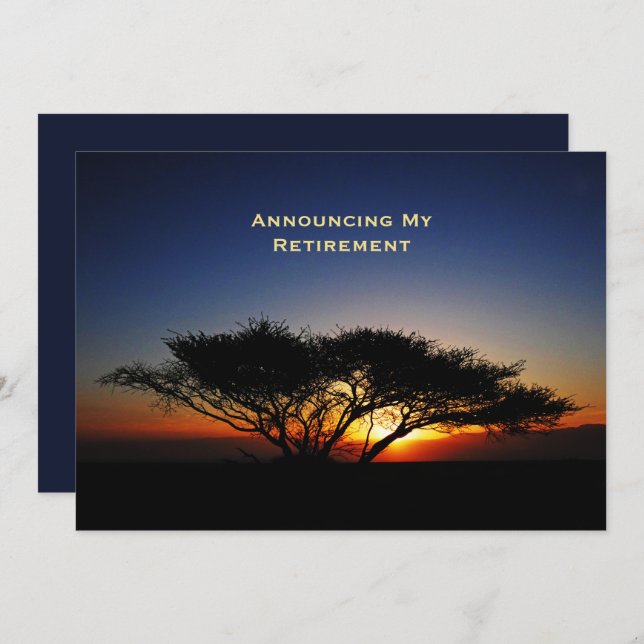 Arbre solitaire du Faire-part de retraite au lever (Devant / Derrière)