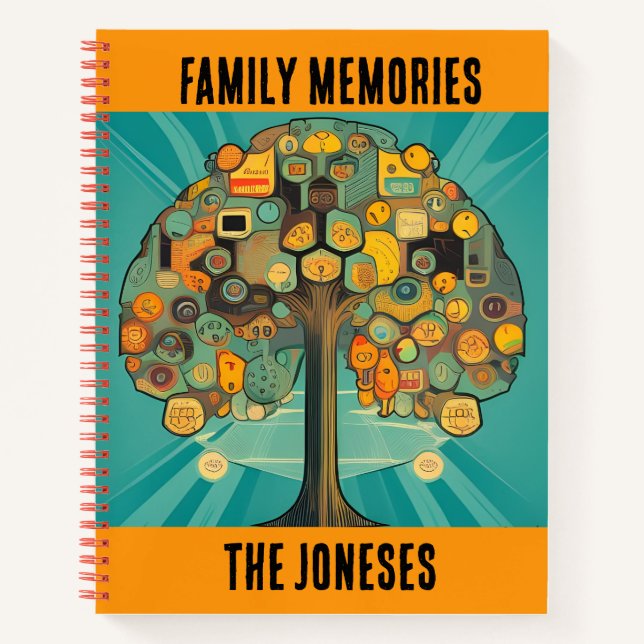 Arbre souvenirs de famille Carnet personnalisé (Devant)